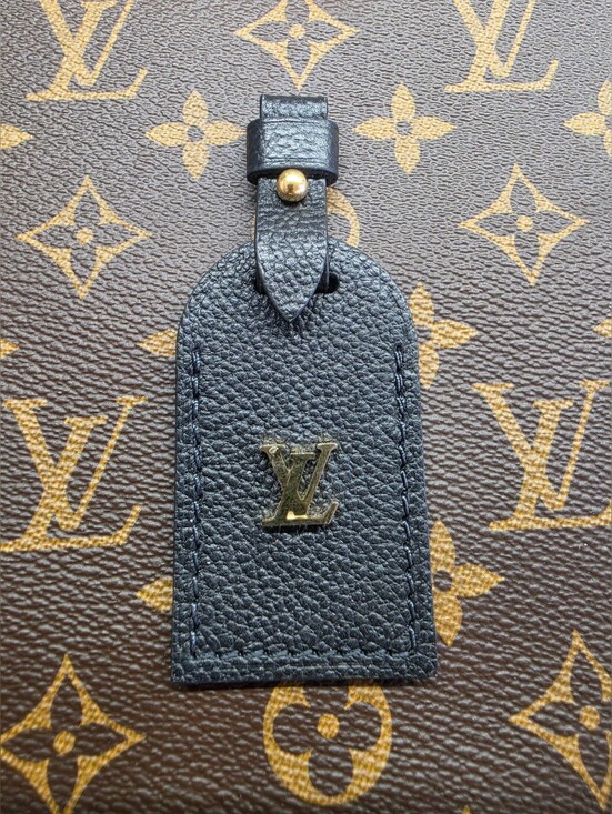 Louis Vuitton Handbags - Louis Vuitton Black Leather Name Tag with Gold LV Accent